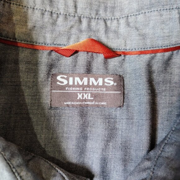 Simms Shirt Size XL Short Sleeve Pearl Snap Button Down Performance Fishing - Picture 5 of 14